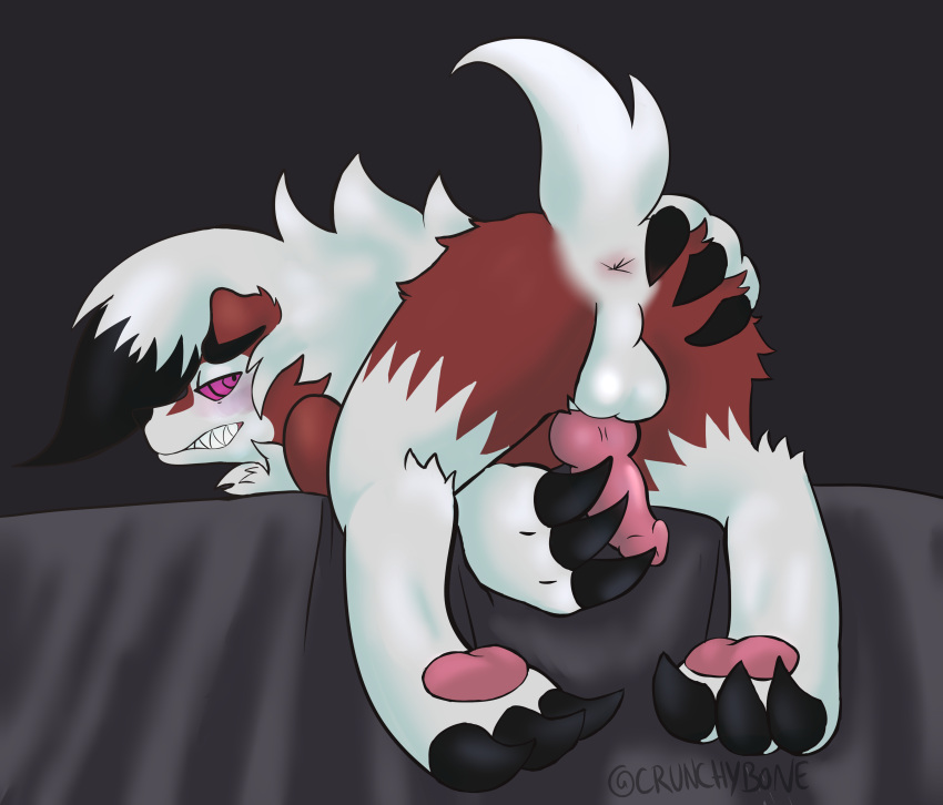 absurd_res anatomically_correct animal_genitalia anthro anus ass backsack balls blush crunchybone fur generation_7_pokemon genitals hi_res knot lycanroc male male_only nintendo paws penis perineum pokemon pokemon_(species) red_body red_fur solo spread_butt spreading white_balls white_body white_fur white_perineum