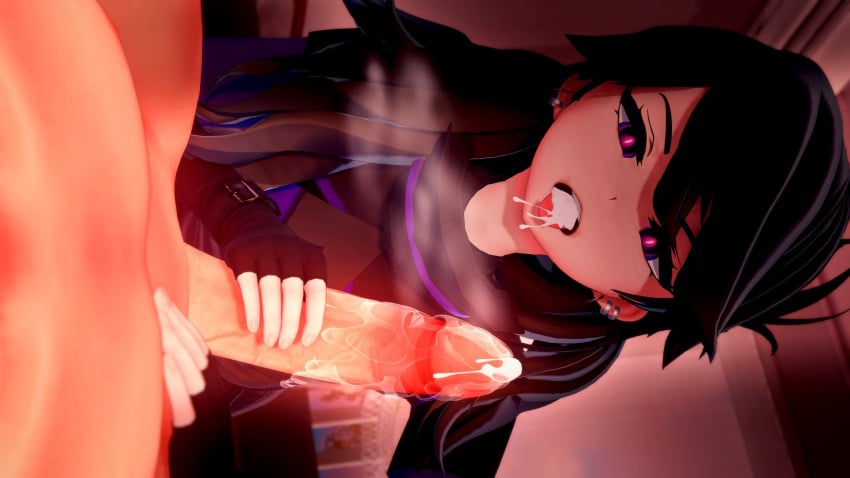 3d blowjob brown_hair cum cum_in_mouth female_focus fully_clothed handjob jaiden jaiden_(vtuber) jaiden_animations koikatsu light_skin long_hair nude_male piercing rotated tagme tongue_out virtual_youtuber vtuber wataamage youtube youtuber