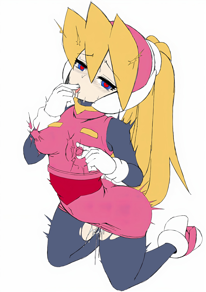 blonde_female blonde_hair ciel_(mega_man) fingering horny_female masturbation mega_man mega_man_zero semikichi