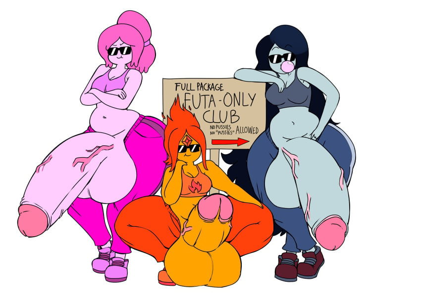 3futas adventure_time balls balls_out bendacriss big_ass black_hair blue_skin bottom_heavy breasts cartoon_network chewing_gum chubby chubby_futanari clothed clothed_futanari clothing crop_top english_text flaccid flame_princess flaming_hair futa_only futa_sans_pussy futanari huge_cock huge_hips humanoid hyper_balls hyper_penis long_hair marceline mostly_clothed no_background pear_shaped penis penis_out pink_hair pink_skin princess_bubblegum red_skin sign squatting sunglasses teapot_(body_type) text thick_thighs veiny_penis wide_hips