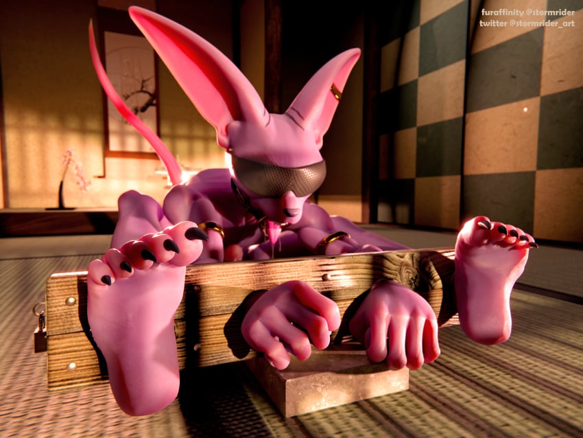 3d_(artwork) 4:3 absurd_res anthro anthro_only beerus blender_(software) blindfold bodily_fluids bondage bound claws digital_media_(artwork) domestic_cat dragon_ball dragon_ball_super drooling feet felid feline felis foot_fetish foot_focus gag hairless hairless_cat hi_res male male_only mammal powerful_sub restraints ring_gag saliva soles solo sphynx_(cat) stocks stormrider toes yaoi