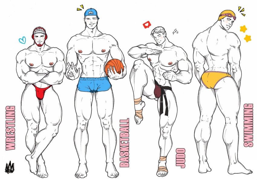 abs ass athlete back_muscles baseball baseball_player bulge butt judo judo_(martial_art) looking_at_viewer looking_back male male_only martial_artist muscles muscular muscular_male pecs rodrigolandave8 short_shorts speedo swimmer swimming thick_thighs underwear underwear_only wrestler wrestling