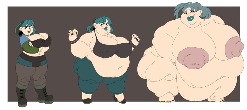 2021 \ age_progression areolae_bigger_than_head arms_crossed arms_under_breasts barefoot bbw black_eyes black_nails black_toenail_polish black_toenails blue_hair boots breast_expansion colored_hair digital_media_(artwork) double_chin erect_nipples fat female_focus female_only gwen_(tdi) hi_res high_resolution highlights highres holding_belly huge_breasts human_only inks-kinks large_breasts large_nipples lipstick massive_breasts massive_nipples morbidly_obese morbidly_obese_female nail_polish navel nipples_bigger_than_head not_furry not_furry_focus nude obese_female png sequence solo solo_female solo_focus spiked_wristband ssbbw teal_lips teal_lipstick toenail_polish total_drama_island transformation weight_gain white_background