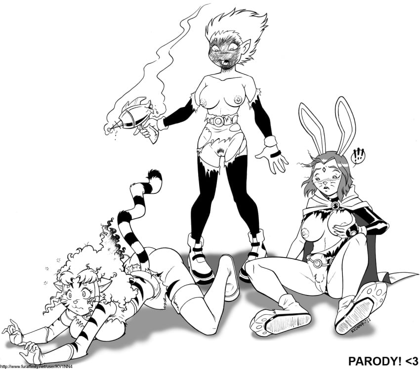 beast_boy bunny_raven dc dc_comics rachel_roth raven_(dc) rule_63 starfire straight teen_titans