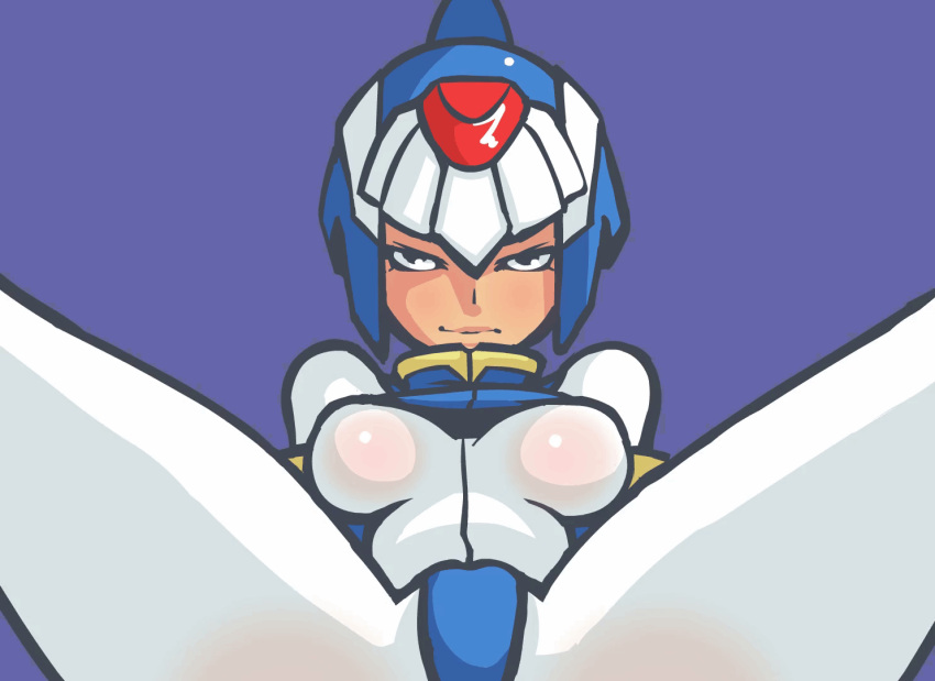 1girls 2009 2d 2d_animation animated bedroom_eyes bodysuit breasts breathing fairy_leviathan helmet legs legs_spread looking_at_viewer mega_man mega_man_zero nipple_bulge on_back skin_tight solo_female spread_legs sub_tank thong