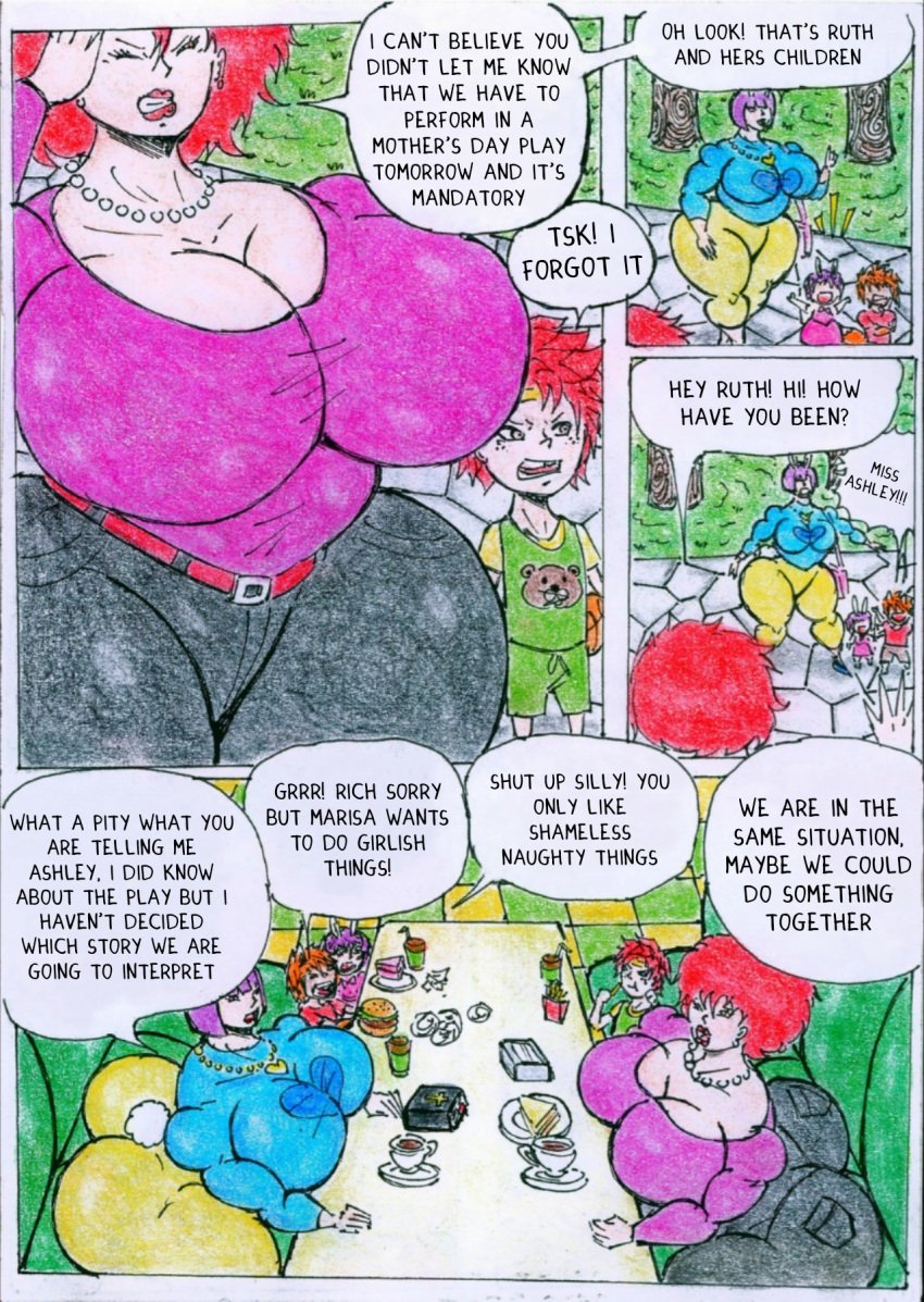 ashley_fuckller bunny_ears bunny_girl bunny_tail comic comic_page dialogue eating english english_dialogue english_text english_translation fast_food huge_ass huge_breasts huge_hips huge_thighs hyper_ass hyper_breasts hyper_hips hyper_thighs milf mom_and_son mom_jeans mother mother_and_child mother_and_son mundoparaiso2 pijamadraw porno_en_pijama red_hair restaurant ruth_pauline_freeland traditional_media_(artwork) translated