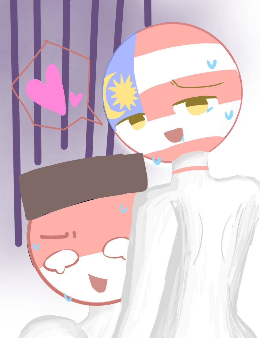 blush_lines blushing_at_viewer confused countryhumans freemillion gay indonesia_(countryhumans) malaysia_(countryhumans) male sex sweat