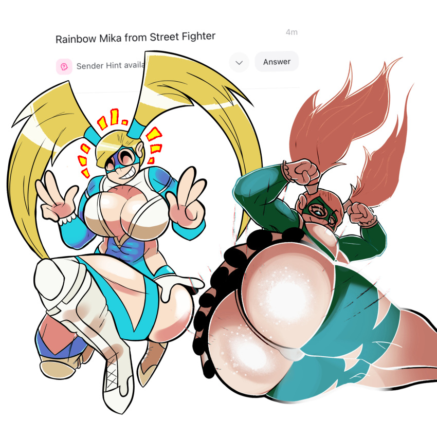 ass_attack ass_focus capcom funy0nion happy heels rainbow_mika street_fighter street_fighter_alpha street_fighter_v twintails