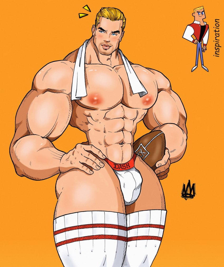 abs biceps big_chest big_pecs bulge bulging_biceps danny_phantom dash_baxter football huge_chest huge_pecs jock male male_only muscle_growth muscles muscular muscular_male nickelodeon pecs rodrigolandave8 smooth_chest smooth_skin thick_thighs towel underwear