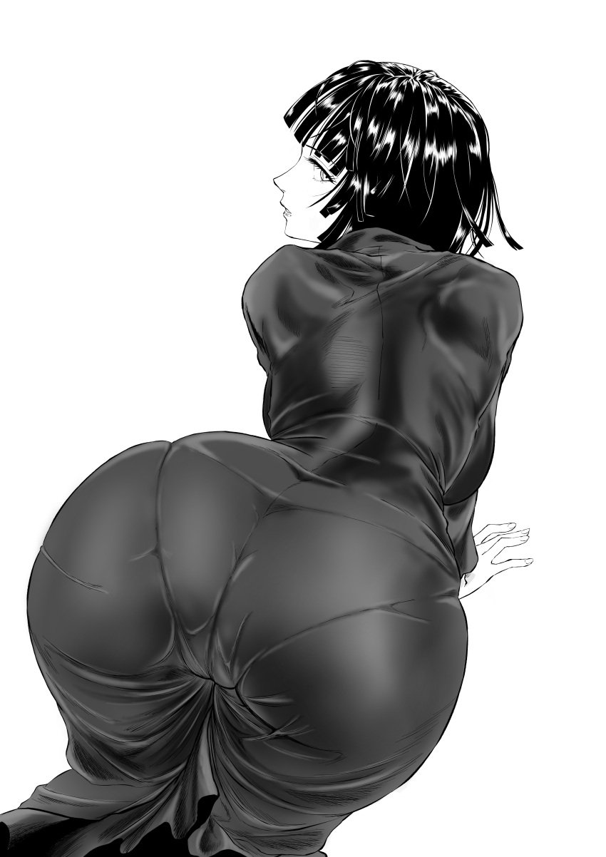 1girls 2023 absurd_res adult adult_female ass ass_in_dress back back_view bangs bent_over big_ass big_butt black_and_white cameltoe clothed clothing curvy dat_ass dress fat_ass female fringe fubuki_(one-punch_man) greyscale highres hips hourglass_figure huge_ass large_ass lips lipstick looking_at_viewer looking_back medium_hair monochrome one-punch_man panties pantylines short_hair sideboob simple_background solo solo_female superheroine thick_ass thick_thighs thighs tight_clothing underboob voluptuous wedgie white_background wide_hips