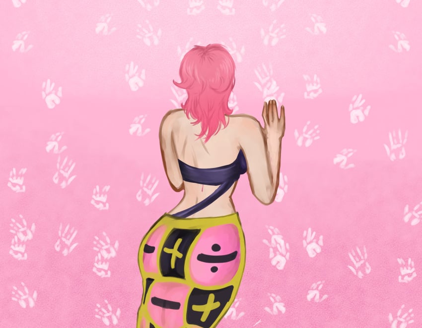 1girls ass ass_focus ass_view back_view big_ass female female_focus female_only jojo's_bizarre_adventure large_ass pink_hair trish_una vento_aureo