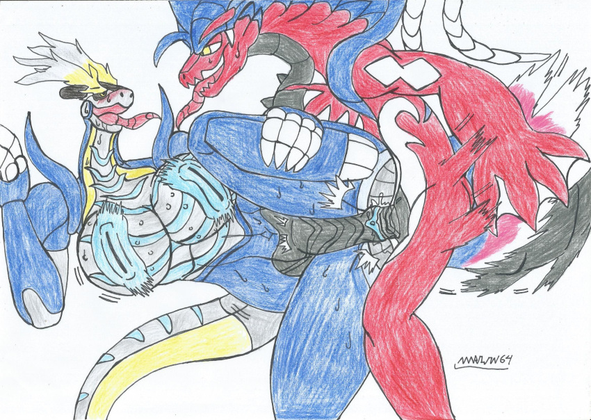 anthro bug dragon dragoness dragons feral feral_on_anthro fur furry koraidon male/female miraidon pokemon pokemon_(species) pokemon_sv sex yiff