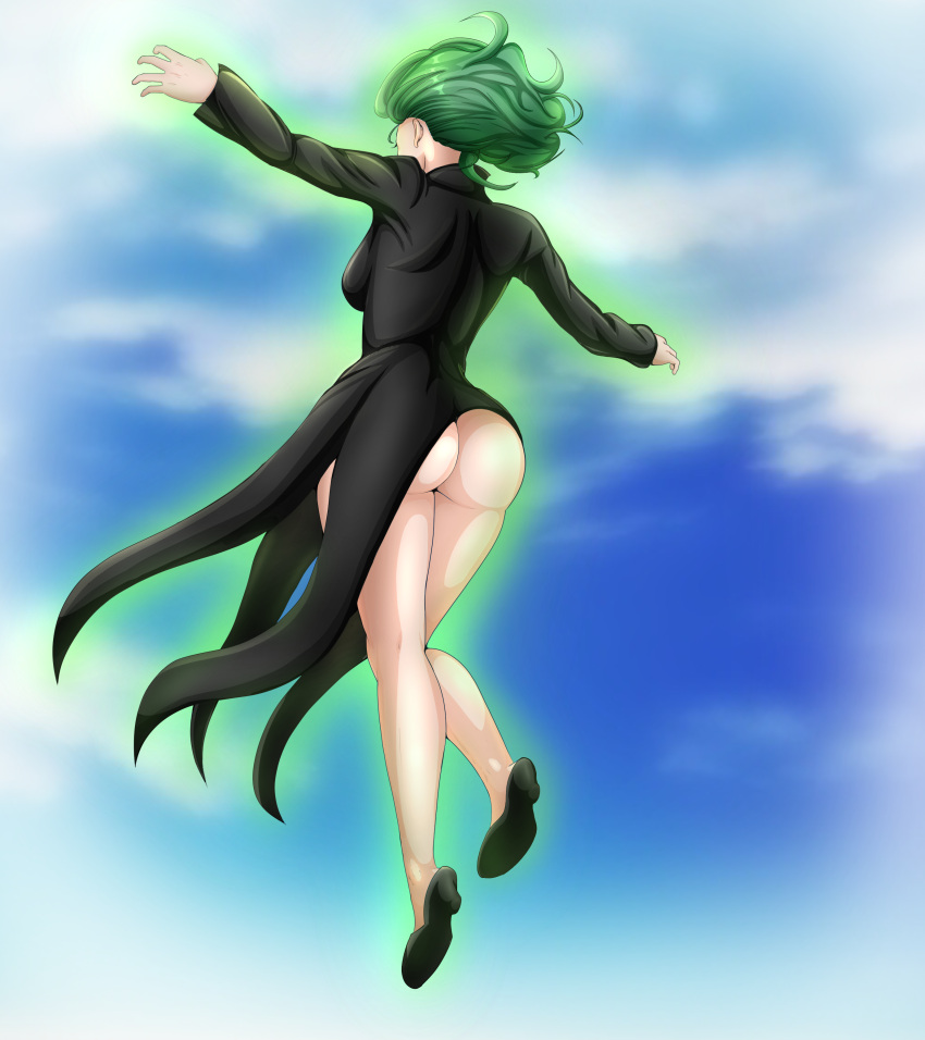 1girls ass blush eyes female female_only hair ll-ss one-punch_man short solo tatsumaki thick thighs