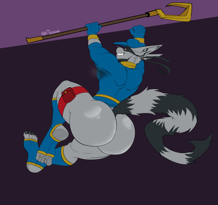 abs biceps big_ass big_butt furry gay huge_ass male male_focus male_only muscles muscular muscular_arms muscular_ass muscular_back muscular_legs muscular_male muscular_thighs nipples pecs rxq sly_cooper sly_cooper_(series) solo solo_male veins veiny_penis