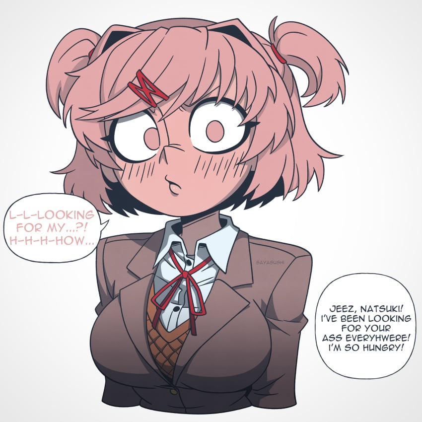2026 comic_panel dialogue doki_doki_literature_club imminent_oral imminent_sex meme meme_reference natsuki_(doki_doki_literature_club) sayasushiswag