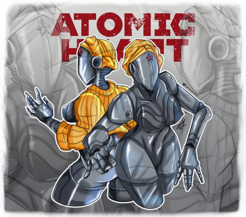 atomic_heart ballerina female_only gyarugaka left_(atomic_heart) right_(atomic_heart) robot robot_girl robot_humanoid the_twins_(atomic_heart)