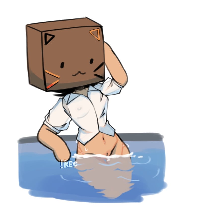 bottomless box_on_head cardboard_box cuptoast recc000 tagme youtuber