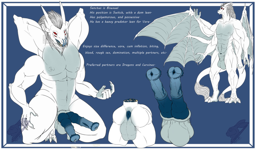 2_penises 4_arms 4_balls 4_eyes 4_wings anthro balls diphallia diphallism dragon elemental_creature elemental_dragon genitals hi_res ice_dragon male membrane_(anatomy) membranous_wings model_sheet multi_arm multi_balls multi_eye multi_genitalia multi_limb multi_penis multi_wing penis solo tagme wings