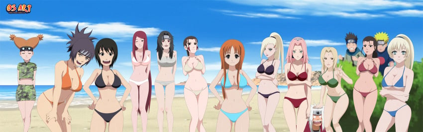 12girls 3boys 6+girls adult age_difference aunt_and_nephew being_watched bikini bleach breasts character_request crossover haruno_sakura ino_yamanaka inoue_orihime inuzuka_hana jiraiya kazamatsuri_moegi kurenai_yuhi looking_at_another looking_at_partner looking_at_viewer mature mature_female milf mitarashi_anko mother_and_son multiple_boys multiple_girls nara_yoshino naruto naruto_(series) naruto_shippuden ocean older_female os_art peeping pervert sakura_haruno sand sarutobi_konohamaru sea seaside shizune shounen_jump swimsuit take_your_pick teacher_and_student teenager tsunade uzumaki_kushina uzumaki_naruto voluptuous watching water yamanaka_ino younger_female younger_male yuuhi_kurenai