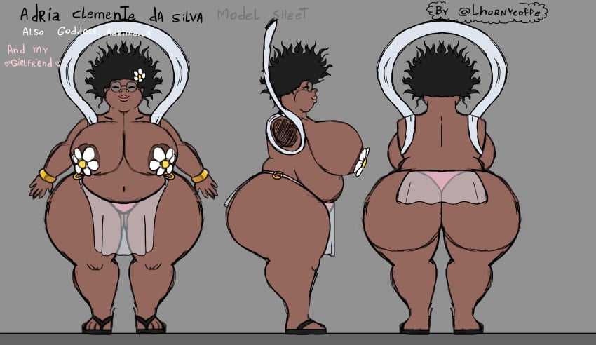 adria_clemente_da_silva based_on_a_real_person bbw big_ass big_breasts big_butt chubby dark_skin flowers glasses goddess lhornycoffe lipetorrada's_girlfriend real_person