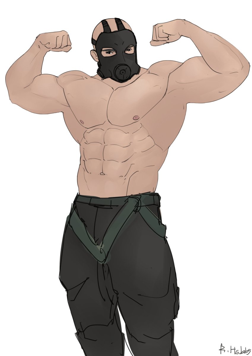 abs gay male_only muscular rainbow_six rainbow_six_siege sledge_(rainbow_six) solo yaoi