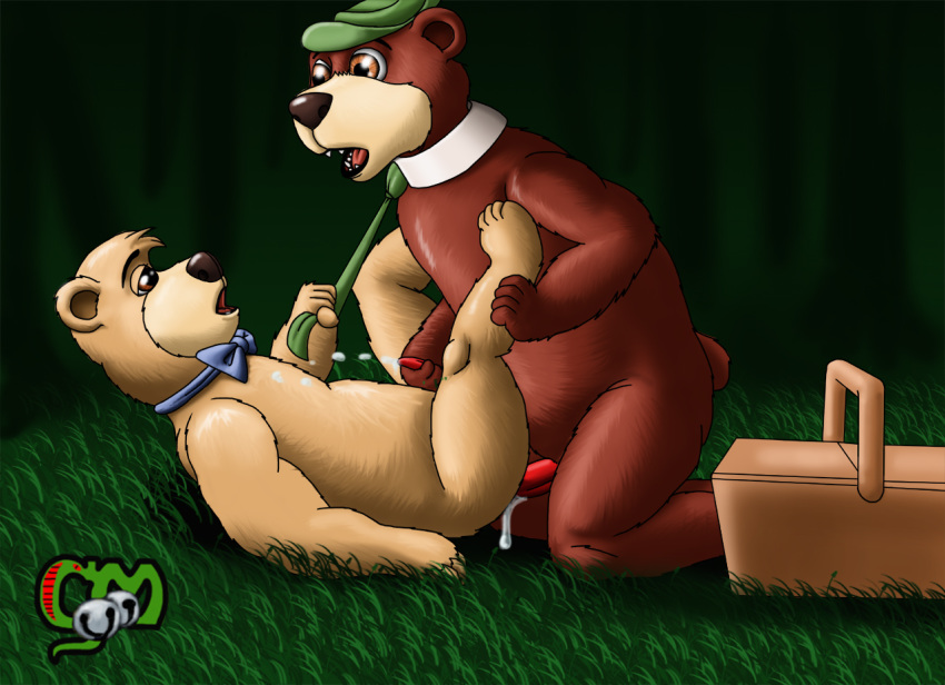 anthro bear boo_boo_bear cobra_mcjingleballs fur furry gay hanna-barbera male male_only mammal penis tagme yaoi yogi_bear yogi_bear_(character)