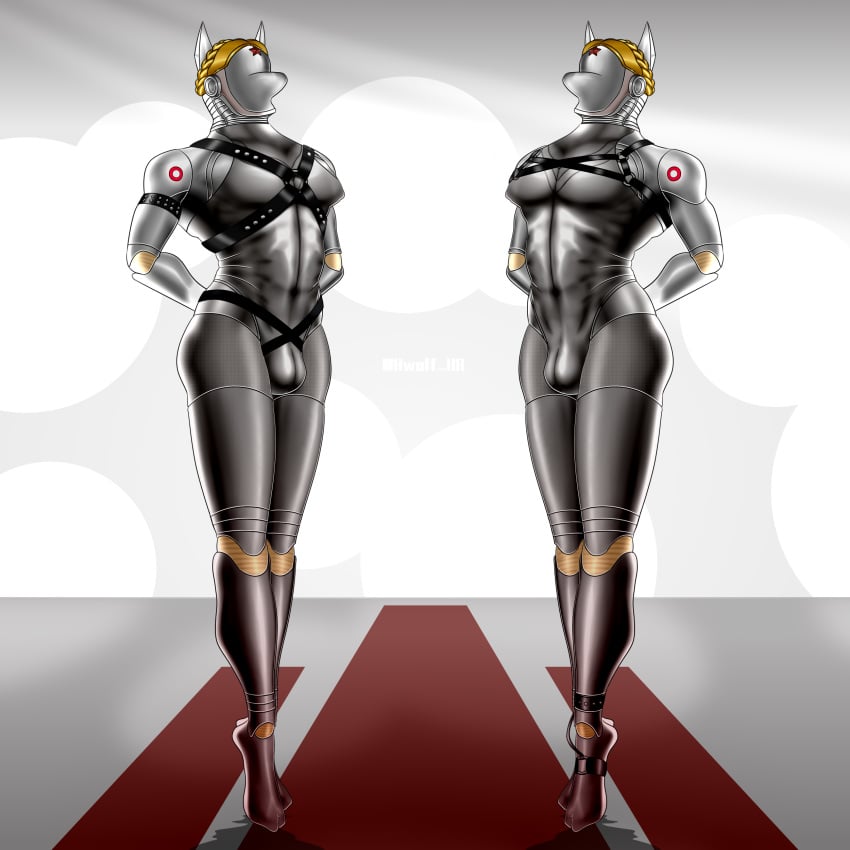 1:1 2023 absurd_res atomic_heart blonde_hair canid canine canis domestic_dog duo faceless_character futa_only hair hi_res humanoid hwolfhr machine male mammal metallic_body robot robot_humanoid russian sibling the_twins_(atomic_heart) twins