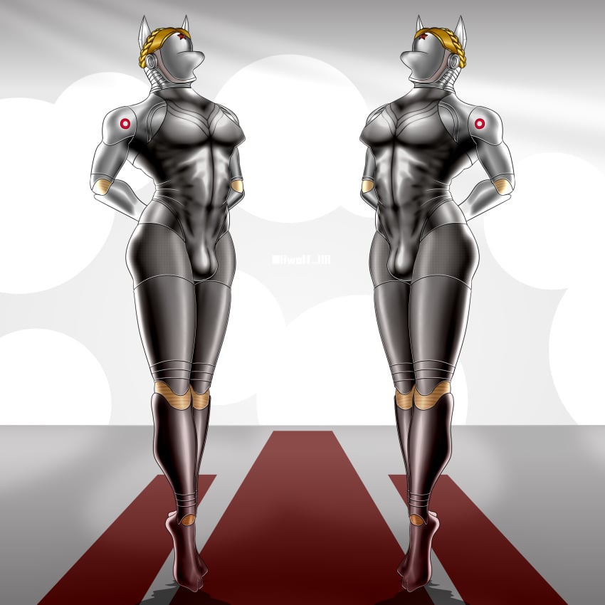 1:1 2023 absurd_res atomic_heart blonde_hair canid canine canis domestic_dog duo faceless_character futa_only hair hi_res humanoid hwolfhr machine male mammal metallic_body robot robot_humanoid russian sibling the_twins_(atomic_heart) twins