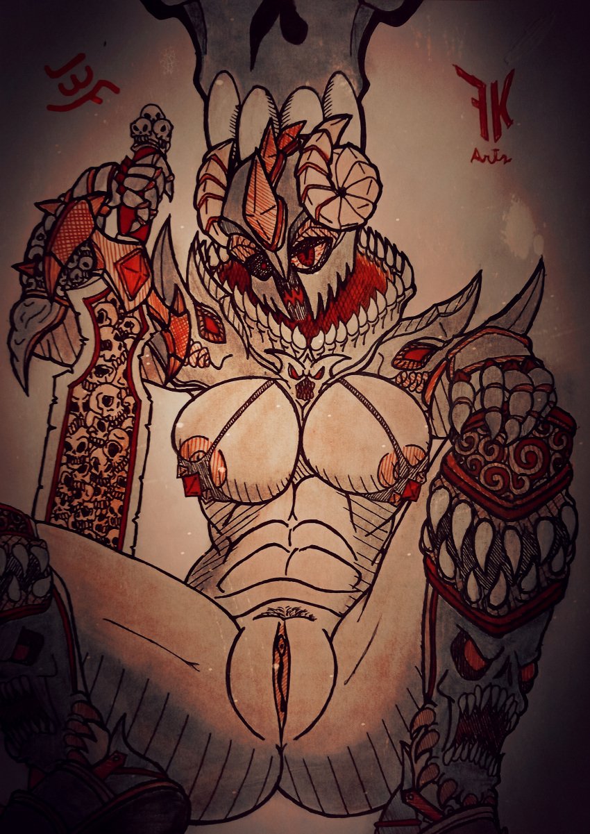 chaos_(warhammer) demon female freddyker khorne knight warhammer_(franchise) warhammer_40k