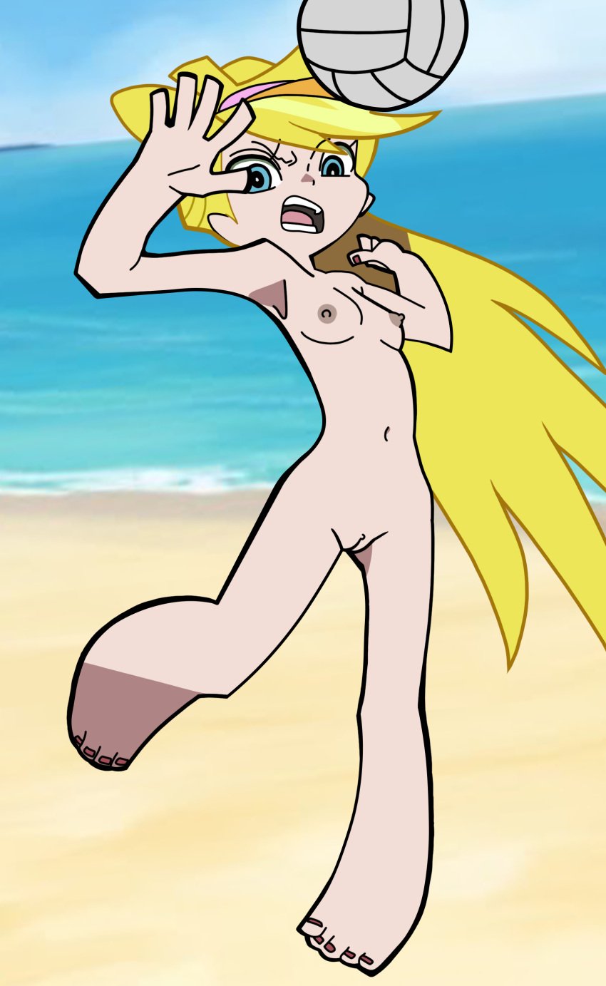 1girls 2023 5_fingers 5_toes accurate_art_style anime areola areolae armpit ball bare_arms bare_breasts bare_legs bare_midriff bare_shoulders bare_thighs barefoot beach belly_button blonde_female blonde_hair blue_eyes bottomless bottomless_female breasts casual_nudity clitoris color colored colored_nails day daytime detailed_background erect_nipples eyebrows fair-skinned_female fair_skin feet female female_focus female_only fingernail_polish fingernails gainax hair hi_res highres innie_belly_button innie_pussy j_d_ light-skinned_female light_skin long_hair nail_polish naked naked_female navel nipples no_bra no_clothes no_panties no_sex no_underwear nude nude_beach nude_female nudity ocean open_eyes open_mouth outdoors outside pale-skinned_female pale_skin panty_&_stocking_with_garterbelt panty_anarchy perky_nipples pink_nail_polish pink_nails playing_sports pussy sand sea self_upload shaved_pussy simple_coloring simple_shading single_girl small_boobs small_breasts solo solo_female solo_focus sport standing teeth teeth_showing tongue topless topless_female vagina volleyball white_sclera yellow_hair