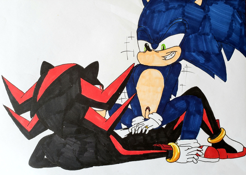 cowgirl_position dominant_male gay gay_sex lcc12345 looking_at_partner married married_couple mobian_(species) riding sega shadow_the_hedgehog sonic_(series) sonic_adult sonic_the_hedgehog sonic_the_hedgehog_(series) yaoi