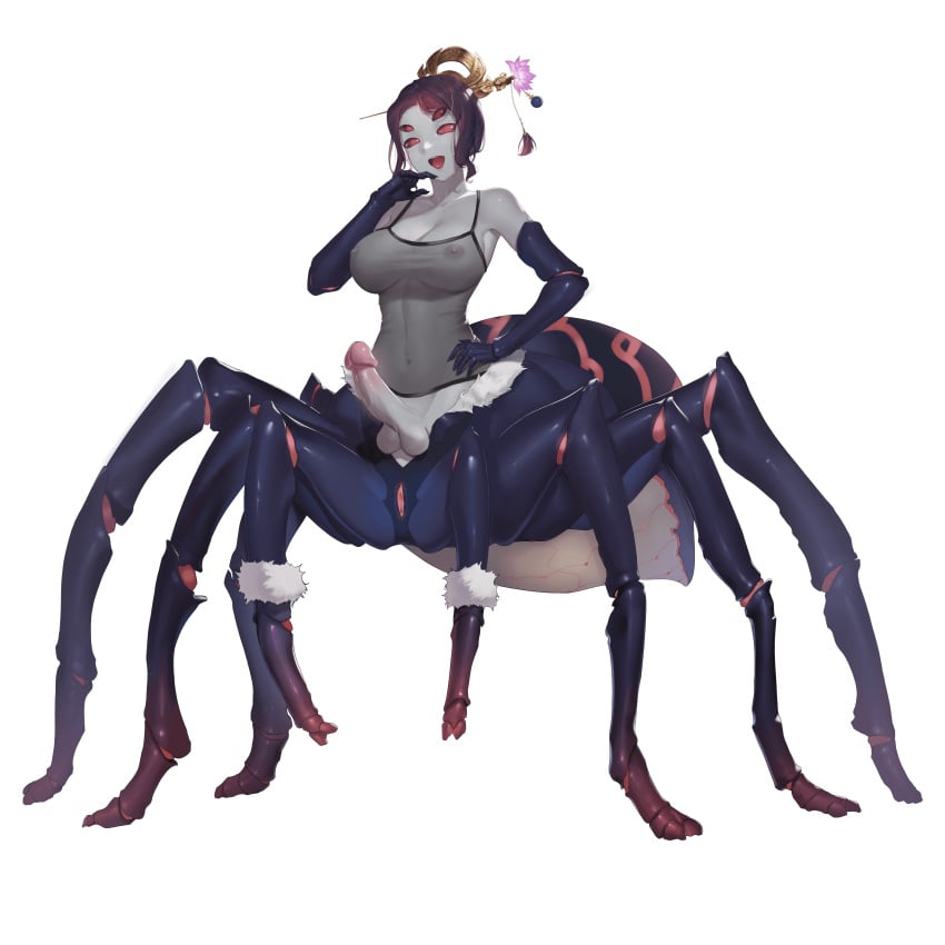 1futa :d absurdres arachne arthropod_girl balls bare_shoulders bottomless breasts carapace clothed clothing colored_skin erection existence frontal_taur_balls frontal_taur_genitals frontal_taur_penis frontal_taur_pussy full-package_futanari full_body futa_only futanari grey_skin hair_ornament hair_stick hand_on_hip herm hermaphrodite highres humanoid humanoid_penis intersex large_breasts monster_girl multi_eye multi_genitalia multi_leg multi_limb navel nipples ojou-sama_pose open_mouth penis pussy red_eyes second-party_source see-through simple_background smile solo spider_girl spider_taur sprite standing taur testicles transparent_background uncensored waltz_withme