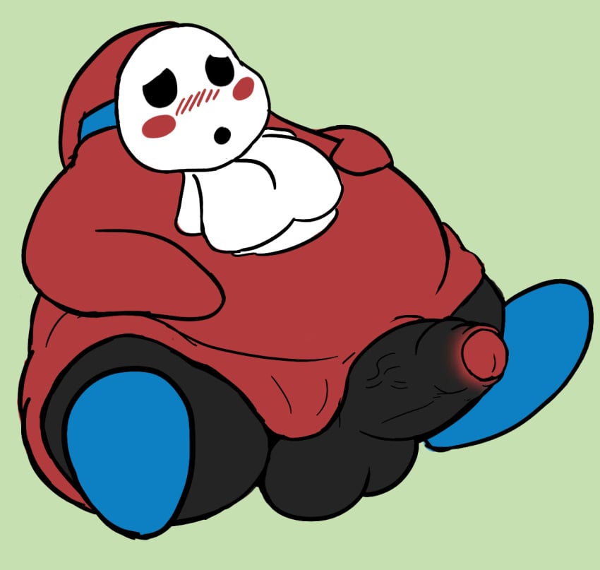 gourmet_guy male male_only mario_(series) nintendo obese paper_mario penis shy_guy sitting solo tagme toony yowesephth