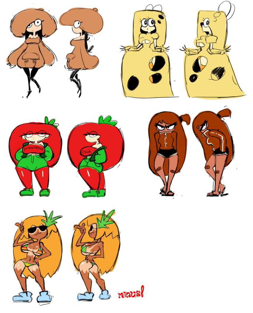 5girls :3 angry angry_eyes ass bandaid bandaid_on_knee big_breasts bikini black_hair blonde_hair breasts brown_hair cheese cheese_toppin cleavage clothed clothing clothing_cutout confident dress eyelashes female first_porn_of_character food food_creature food_humanoid fruit garter_straps gijinka hand_on_hip hands_in_pockets hat hips jacket large_breasts legs light-skinned_female light_skin long_hair looking_at_viewer minus8 multiple_girls mushroom mushroom_toppin navel off_shoulder panties pantyhose peppino_spaghetti pineapple pineapple_toppin pizza_tower red_hair sandals sausage sausage_toppin shoes short_hair shorts smile standing stockings sunglasses tan tan-skinned_female tan_skin tanline thick_thighs thighs tomato tomato_toppin toppin_gals toppin_gals_minus8 very_long_hair white_background wide_hips yellow_dress