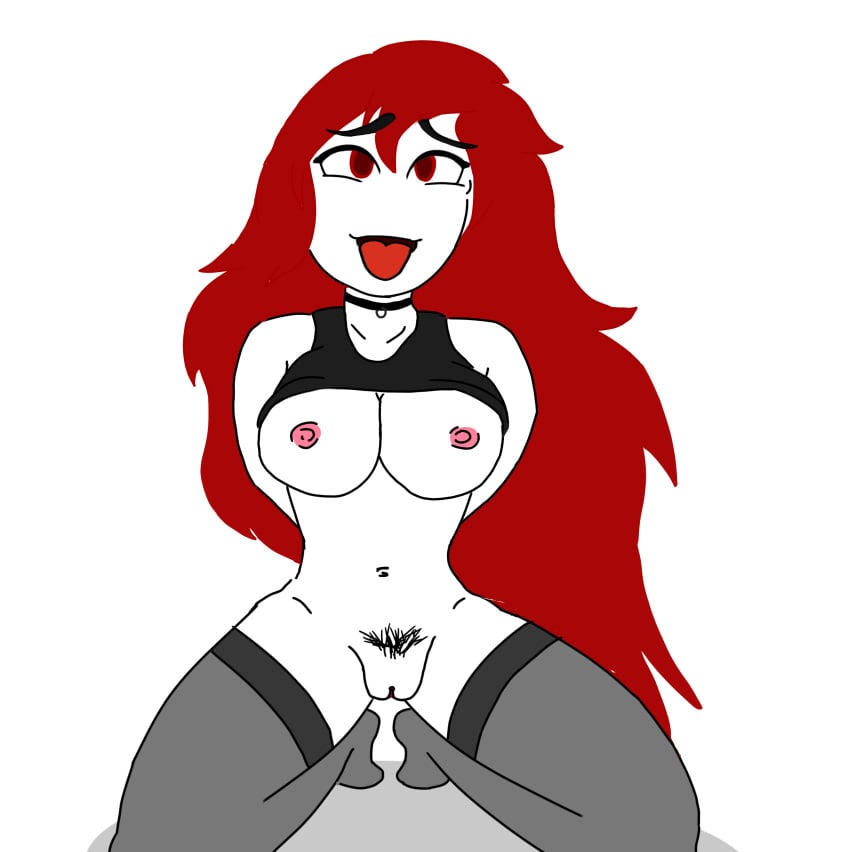 1girls girl keaganslav overly_sarcastic_productions red_(overly_sarcastic_productions) red_eyes red_hair tagme teasing youtube