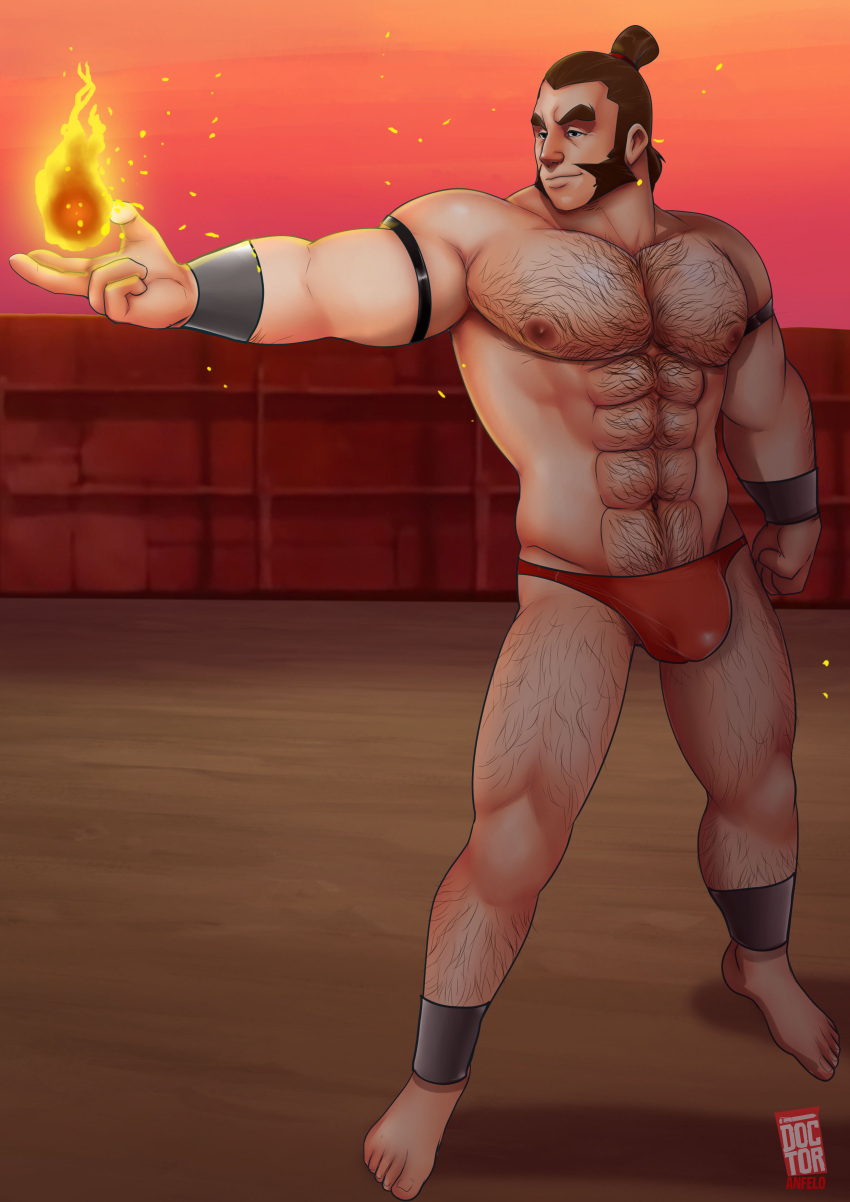 1boy admiral_zhao avatar_legends avatar_the_last_airbender bara bulge chest_hair doctor_anfelo fire fire_nation hairy hairy_chest hairy_legs hairy_male male male_only muscles muscular muscular_male nickelodeon sideburns solo solo_male thong underwear underwear_only