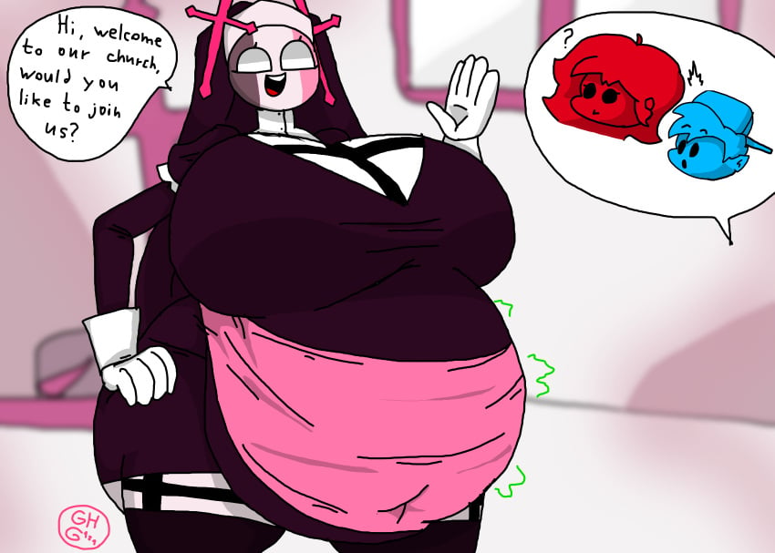 belly_bulge belly_squish boyfriend_(friday_night_funkin) digestion fat fatal_vore friday_night_funkin ghg121 giant_belly giant_breasts girlfriend_(friday_night_funkin) huge_ass huge_belly humanoid sarvente_(dokki.doodlez) sarvente_(friday_night_funkin) squished_breasts stretched_clothing thick_ass thick_thighs vore vore_belly