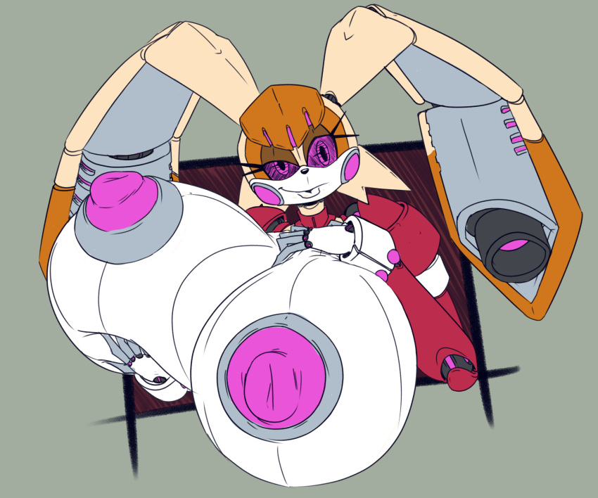 anthro big_breasts big_ears breasts breasts_bigger_than_head brown_body brown_hair female furry gigantic_breasts hair hi_res huge_breasts imric1251 lagomorph large_breasts leporid machine mammal massive_breasts nipples purple_eyes purple_nipples rabbit robot robot_girl sega simple_background solo sonic_(series) sonic_the_hedgehog_(series) vanilla_the_rabbit white_breasts