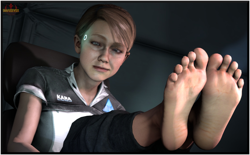 1girls 3d detroit:_become_human feet feet_up female foot_fetish foot_focus fully_clothed kara_(detroit:_become_human) snafusevsix soles source_filmmaker