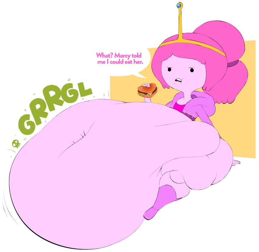 2girls adventure_time big_ass bottomless burger cartoon_network digested_prey digestion_noises female female_only huge_belly marceline marceline_abadeer multiple_girls princess_bubblegum spaghettiz talking_to_viewer vore weight_gain