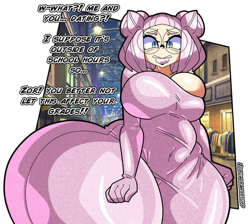 1girls 2023 artist_name asking_out ass big_ass big_breasts blue_eyes bodysuit bottom_heavy bottomwear breasts cleavage curvy curvy_figure date dialogue dumptruck_ass embarrassed english_text female female_focus fully_clothed gigantic_ass gijinka glasses huge_ass huge_thighs humanized humanized_pokemon large_ass large_breasts mew nervous oc original original_character pale-skinned_female pale_skin pear_shaped pink_bodysuit pink_hair pokemon pokemon_(species) pokemon_rgby short_hair solo solo_focus straight_hair text thick_thighs thunder_thighs tight_bodysuit tight_clothing topwear vice_principal_mew white_background wide_hips zoruadrawsstuff