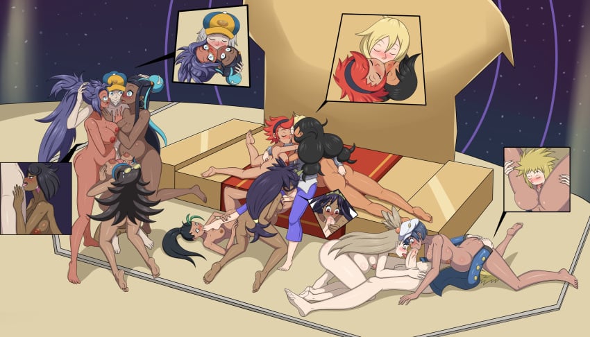 10girls 3boys 6+girls 69 69_position aether_foundation_employee aether_foundation_employee_(female) bare_legs barefoot black_hair blonde_hair blush breast_massage breasts closed_eyes collaborative_fellatio cuki dark-skinned_female dark_skin denzi_(pokemon) emma_(pokemon) fellatio female fingering foot_fetish foot_lick footjob fully_clothed game_freak ginter_(pokemon) group group_kiss group_kissing group_sex harem human human_only interracial iris_(pokemon) iris_(pokemon_bw2) izumi_(pokemon) jasmine_(pokemon) kiriya_(pokemon) kissing light-skinned_female light-skinned_male light_skin male matiere_(pokemon) multiple_girls multiple_pregnancies nemona_(pokemon) nessa_(pokemon) nintendo olivia_(pokemon) orgy paulo_(pokemon) pokemon pokemon_bw pokemon_bw2 pokemon_dppt pokemon_legends:_arceus pokemon_masters pokemon_masters_ex pokemon_sm pokemon_ss pokemon_sv pokemon_xy pregnant pregnant_belly pregnant_female pregnant_sex purple_hair raifort_(pokemon) red_hair ricca_(pokemon) rimjob shelly_(pokemon) shelly_(pokemon_oras) silver_hair silvina_(pokémon) straight surprise_kiss surprised surprised_expression teamwork tina_(pokemon) toe_sucking triple_kiss volkner