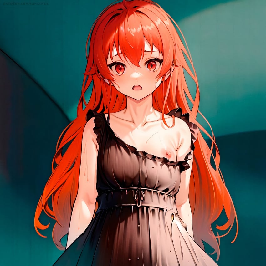 1girls ai_generated anime clothing eris_greyrat female female_only manga mushoku_tensei mushoku_tensei:_isekai_ittara_honki_dasu red_eyes red_hair sangushe small_breasts solo