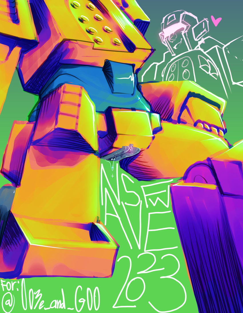 commission cuntboy decepticon drag_strip gradient_background green_background intersex leg_up nsfwave pussy pussy_juice robot slim_waist tagme transformers visor yellow_body