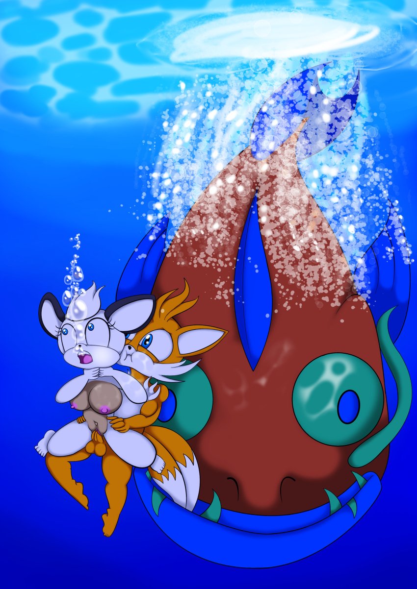 1boy 1girls archie_comics balloon_fight barby_koala crossover fish koala nintendo peril sega sonic_(series) sonic_the_hedgehog_(archie) sonic_the_hedgehog_(comics) sonic_the_hedgehog_(series) tagme tails the1stmoyatia underwater