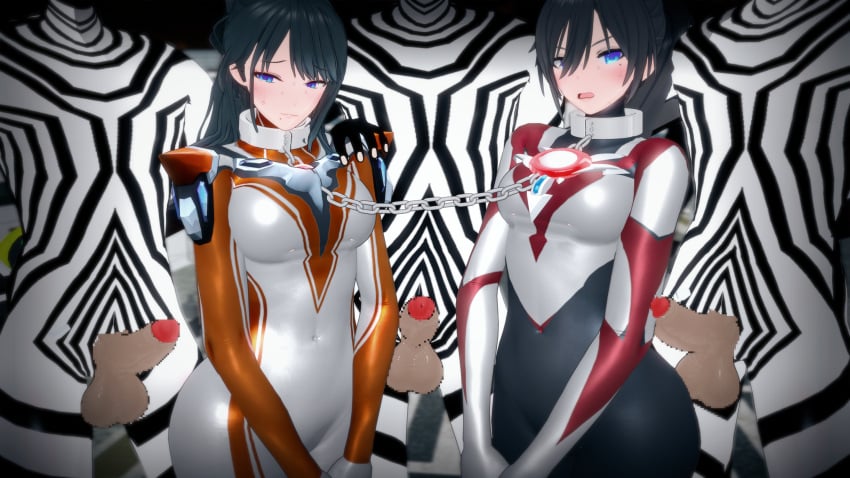 2girls 3d defeated defeated_heroine female female_only minato_asahi_(grigio) rape rule_63 ultraman_(franchise) ultraman_orb ultrawoman_grigio