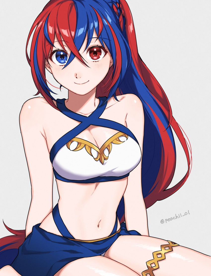 1girls alear_(female)_(fire_emblem) alear_(fire_emblem) big_breasts bikini blue_eyes blue_hair breasts cute female female_focus female_only fire_emblem fire_emblem_engage fully_clothed heterochromia huge_breasts light-skinned_female light_skin midriff multicolored_eyes multicolored_hair nintendo peach11_01 red_eyes red_hair skirt smile smiling smiling_at_viewer solo solo_female swimsuit thick thick_thighs thighs tummy wide_hips