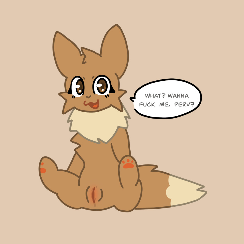 eevee feral feral_pokemon fluffy fluffy_tail fur pawpads paws pokemon pussy teasing vagina