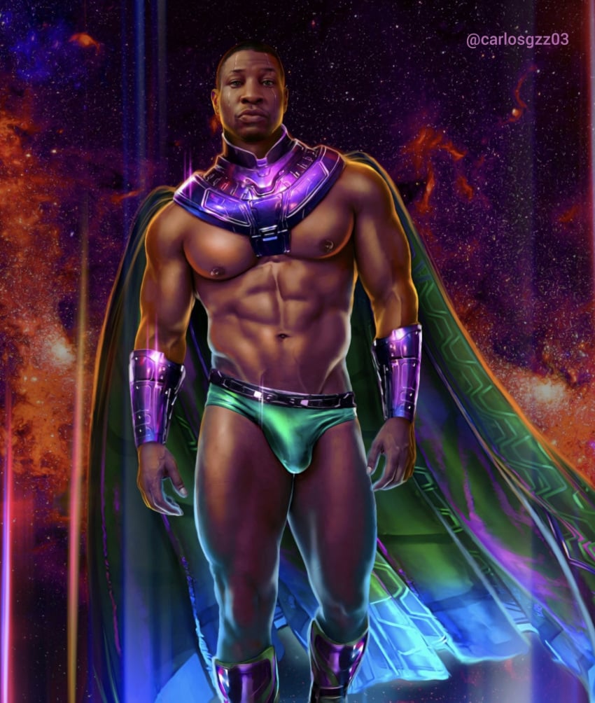 abs actor african african_male anal_sex ant-man_and_the_wasp:_quantumania biceps big_bulge bulge carlos_gzz celebrity dark-skinned_male dark_skin huge_bulge in_character jonathan_majors kang_(marvel) kang_the_conqueror looking_at_viewer male male_only marvel marvel_cinematic_universe melanin muscles muscular muscular_male nathaniel_richards pecs shirtless_male smooth_chest smooth_skin