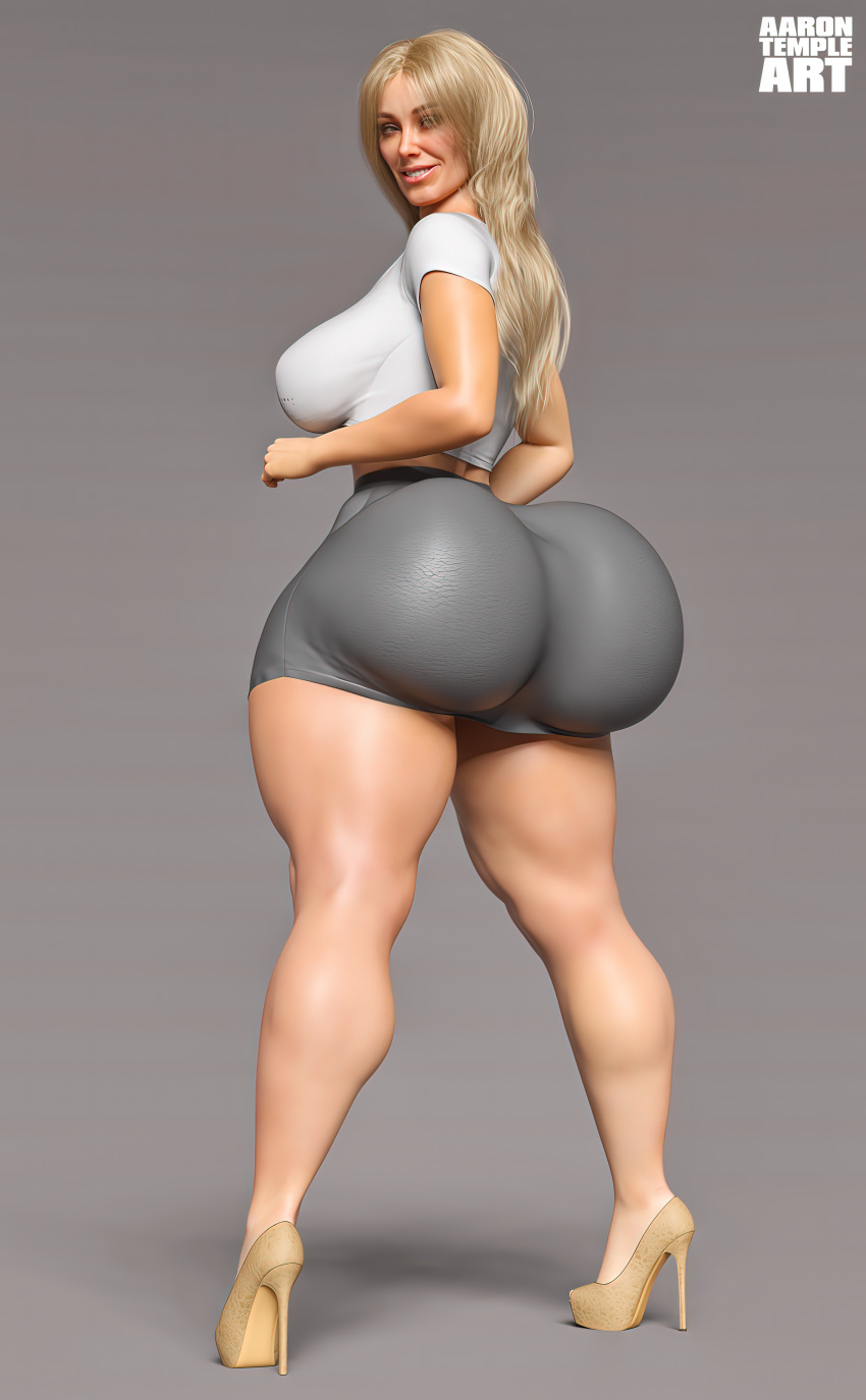 1girls 3d 3d_(artwork) 3d_model aarontempleart ass_bigger_than_head big_ass big_breasts big_butt bimbo blonde_hair curvy curvy_female daz_studio female female_only heels huge_ass human human_only hyper_ass katie_saunders light-skinned_female light_skin long_hair looking_back muscular_thighs pawg plain_background portrait posing short_skirt skirt smile tagme thick thick_ass thick_calves thick_thighs voluptuous